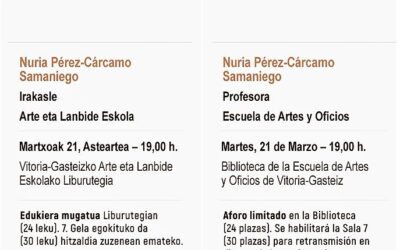Conferencia: Arte y Artesanía. Nuria Pérez-Cárcamo Samaniego